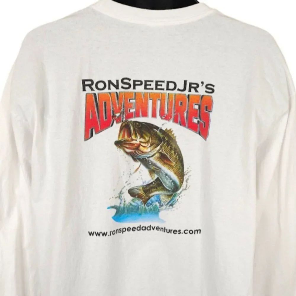 Lake Picachos Bass Fishing T Shirt Mens Size 2XL White Ron Speed Jrs Adventures